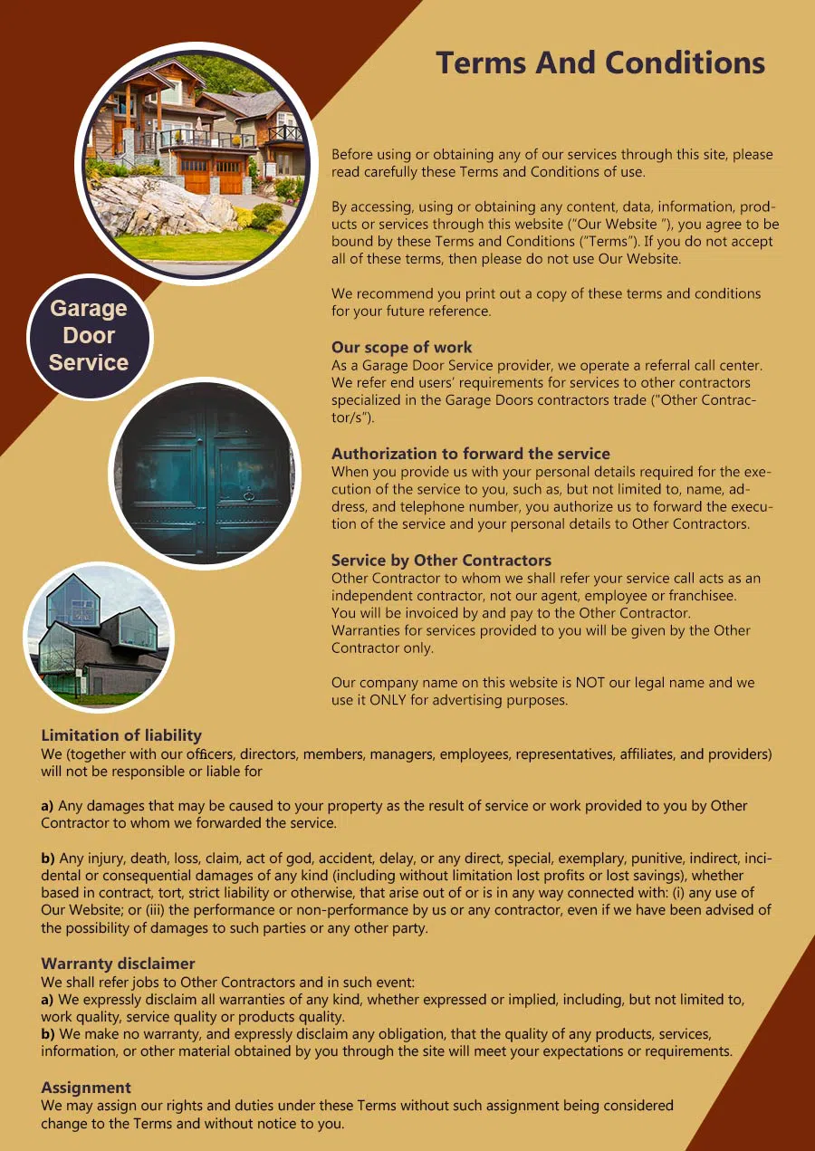 5 Star Garage Doors Middleton, MA 978-347-1250 - terms6